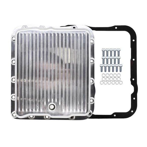 Cfr Performance CFR Performance HZ-8493-KIT-3-POL Aluminum Transmission Pan Kit Deep Finned - Polished for Chevy & Gm 700R4-4L60E-4L65E HZ-8493-KIT-3-POL - main